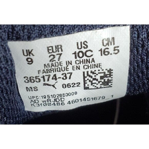 Puma Smash V2 'White Peacoat' (365174-37) White Blue Sneakers Toddler Size 10C - Picture 11 of 11